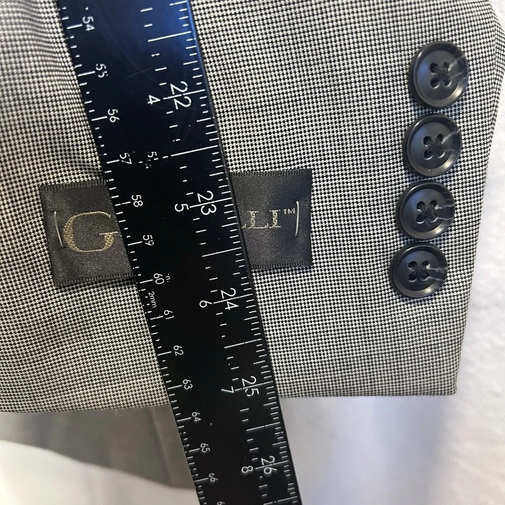 Gianelli Mens 42R Blazer Suit Jacket Italian 2 Button Wool Double‎ Vent Gray NWT
